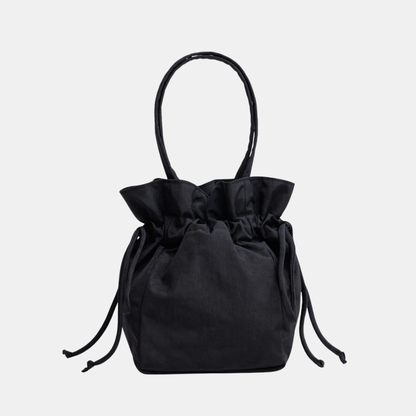 Black Nylon Drawstring Bag