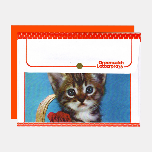 Red Rose Cat Envelope + Card Set