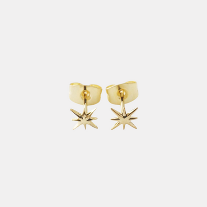 Gold Celestial Starburst Studs