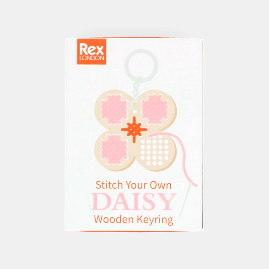 Stitch Your Own Daisy Wooden Keyring Kit