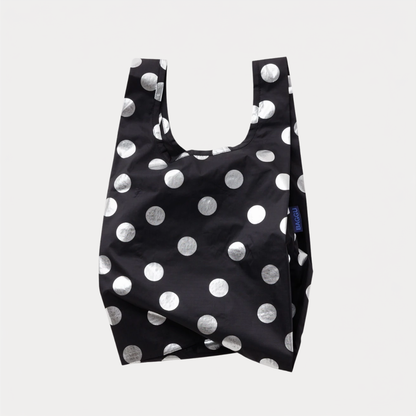 Silver Metallic Polka Dot Baby Baggu