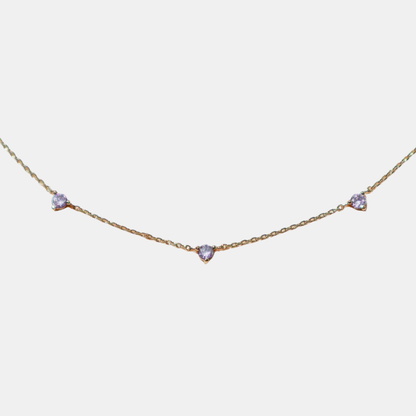 Gold Crystal Lilac Necklace