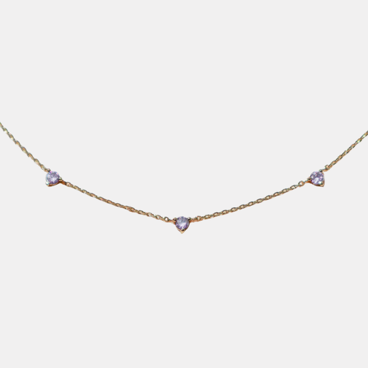 Gold Crystal Lilac Necklace