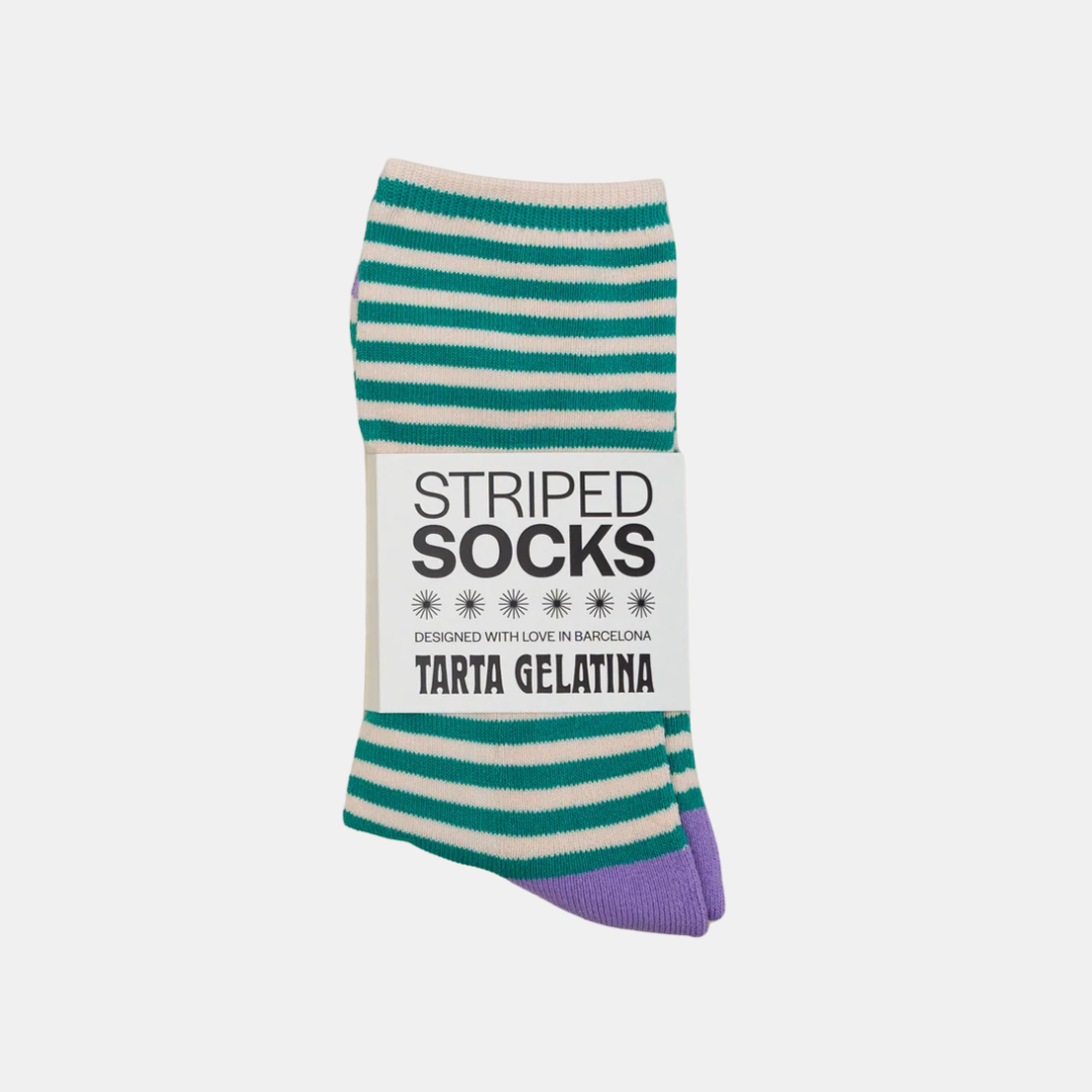 Aubergine Garden Striped Socks