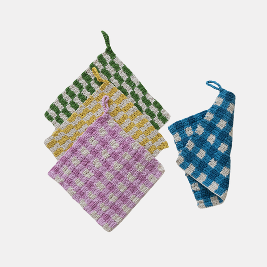 Crochet Checkered Pot Holder