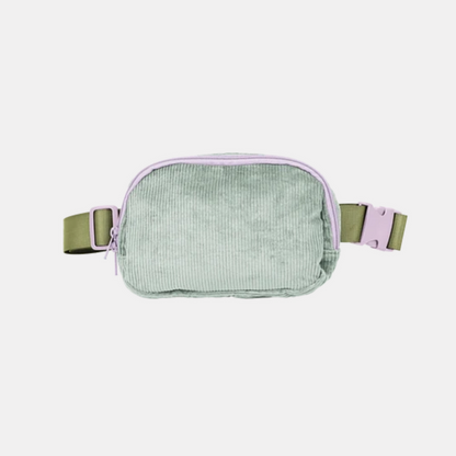 Mint Corduroy Belt Bag