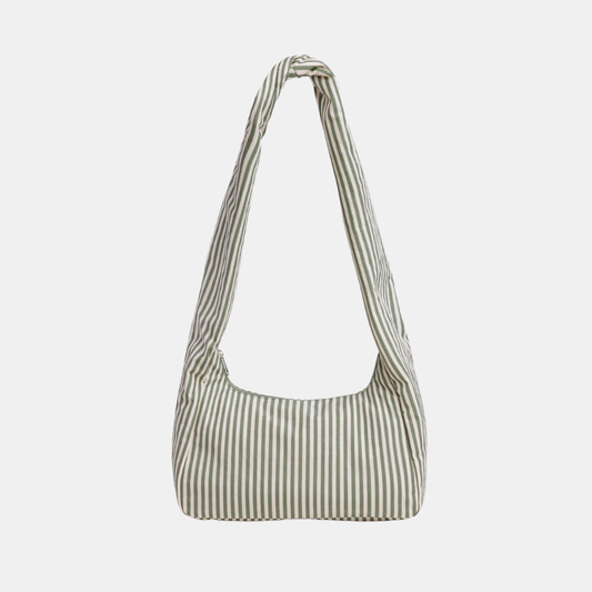 Sage Stripe Nylon Meringue Bag