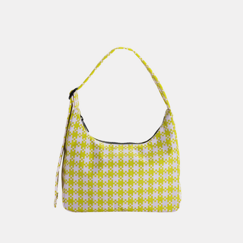 Pink & Pistachio Pixel Gingham Mini Nylon Shoulder Bag