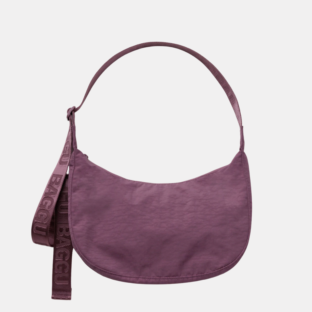 Wild Plum Medium Nylon Crescent Bag