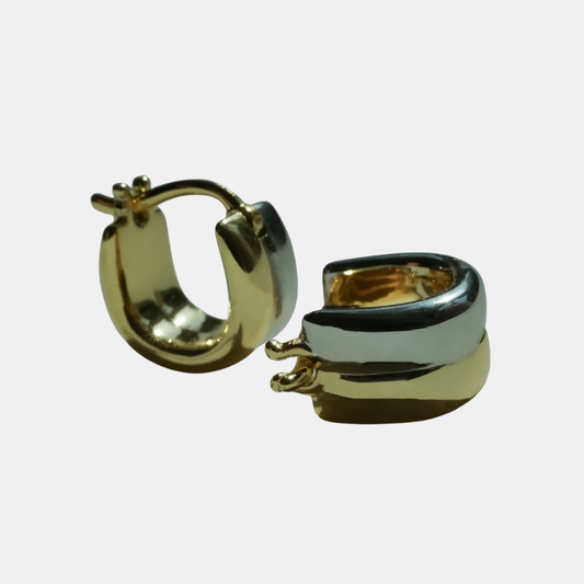 Mixed Metal Curve Hoops