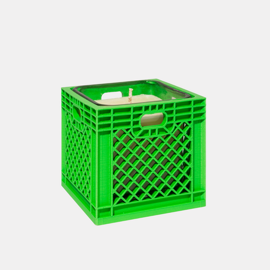 Tobacco Amber Green Milk Crate Candle