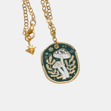 Load image into Gallery viewer, Gold Mushroom Enamel Necklace