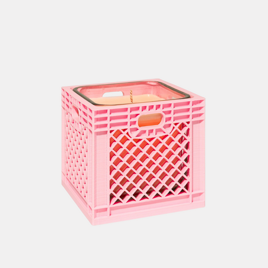 Sandalwood Dreams Pink Milk Crate Candle