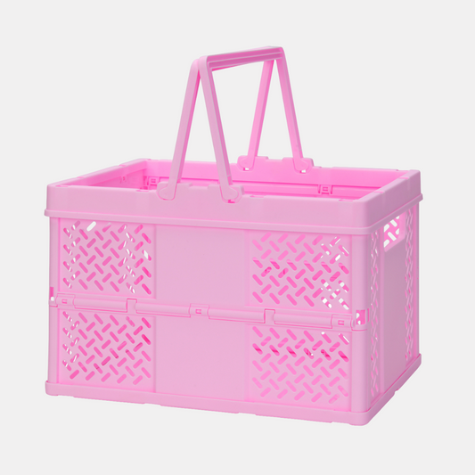 Large Pink Folding Storage Basket