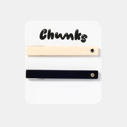 Cream + Black Hair Clip Set