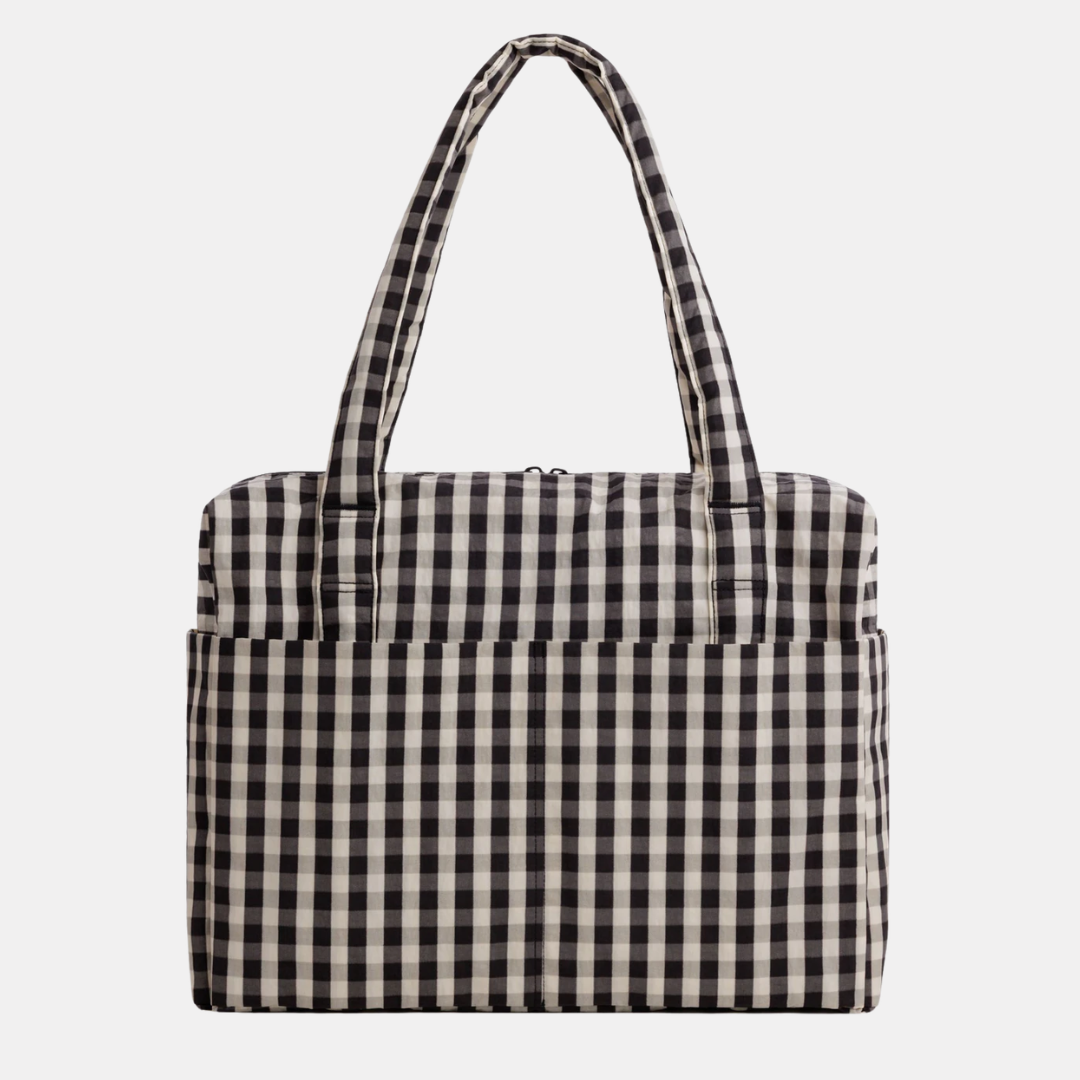 Black and Cream Gingham Cloud Carry-On