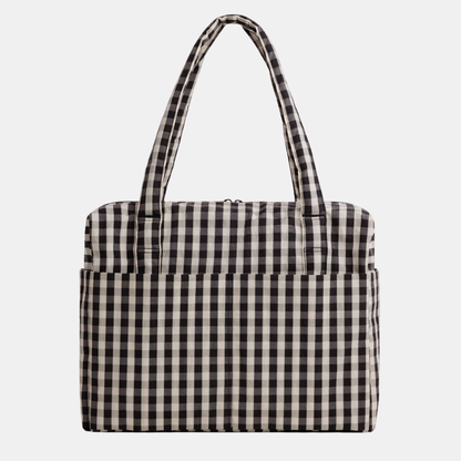 Black and Cream Gingham Cloud Carry-On