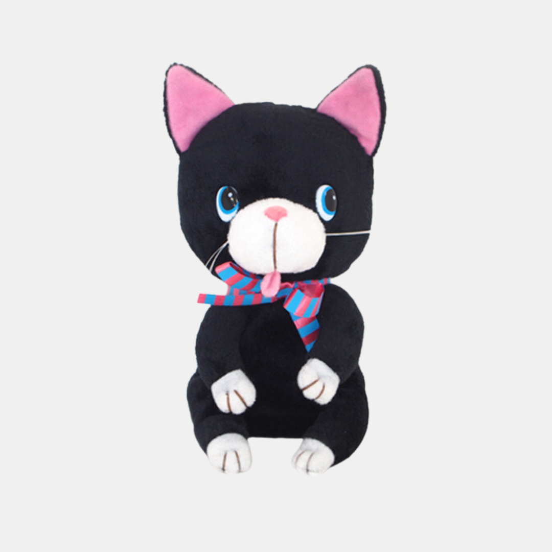Menie & Quiche Black Cat Plush Keychain
