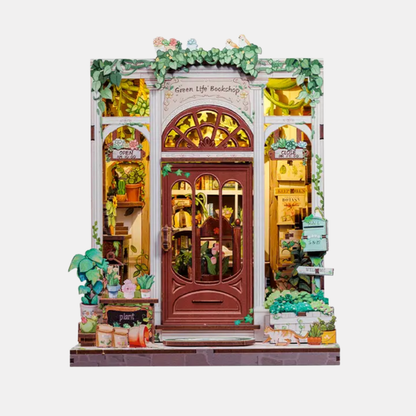 Green Life Bookshop Book Nook DIY Miniature Kit