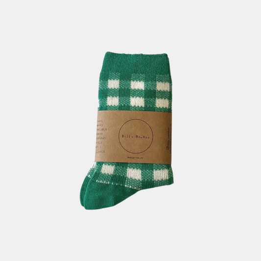 Green Gingham Socks
