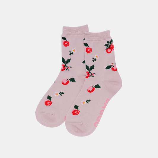 Needlepoint Apple Crew Socks