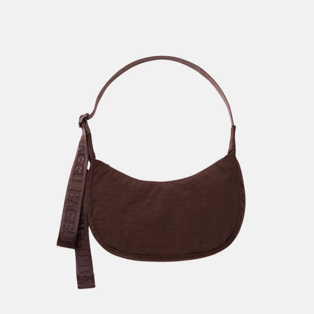 Coffee Small Nylon Crescent Bag
