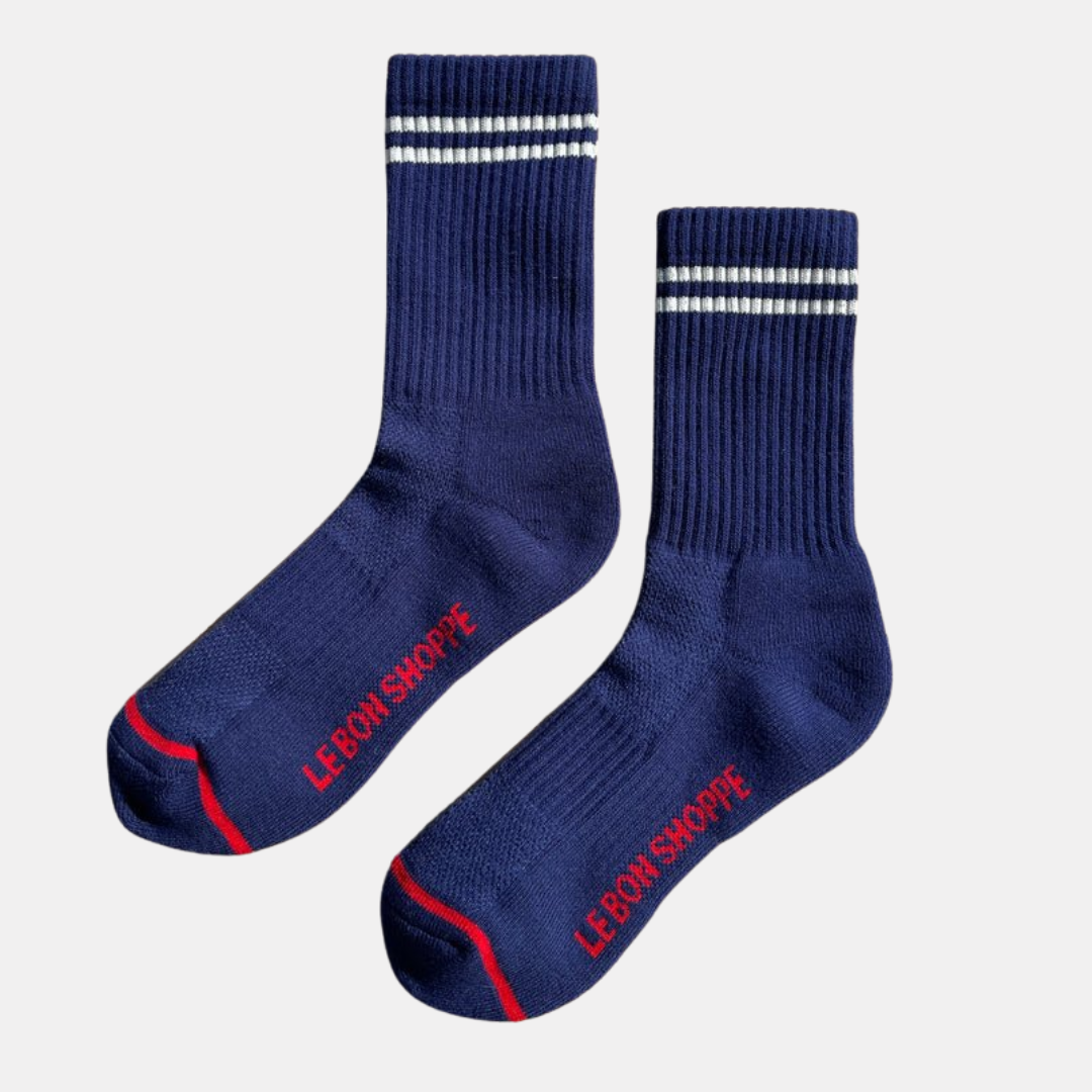 Navy Boyfriend Socks