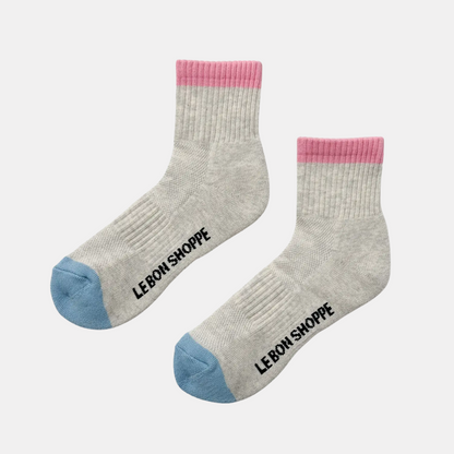 Grey + Pink Girlfriend Socks