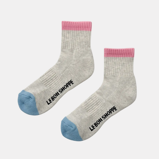 Grey + Pink Girlfriend Socks