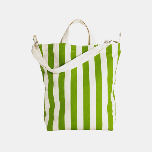 Green Awning Stripe Duck Tote