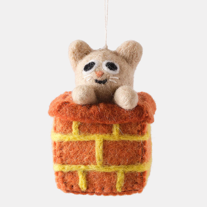 Simbi Chimney Cat Hanging Felt Ornament