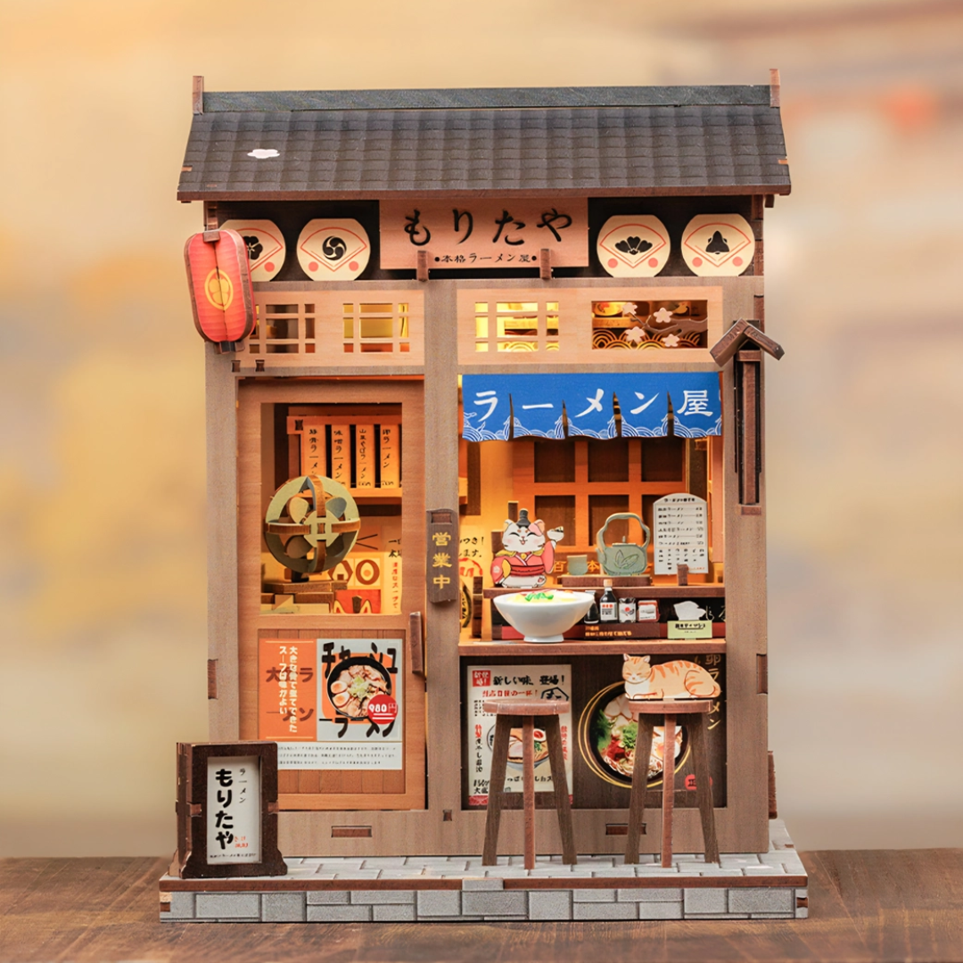 Morita-Ya Noodle Shop Book Nook DIY Miniature Kit