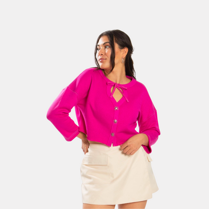 Flower Fleece Cardigan