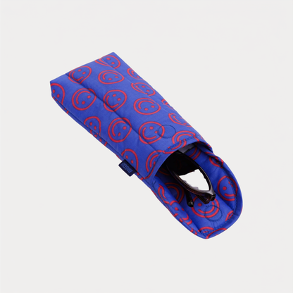Mini Cobalt Happy Puffy Glasses Sleeve