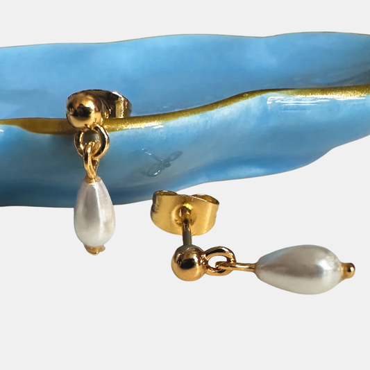 Gold Barbie Pearl Earrings