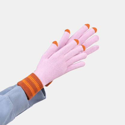 Lilac Knit Touchscreen Gloves