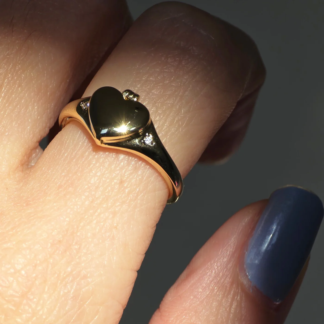 Silver Heart Locket Ring