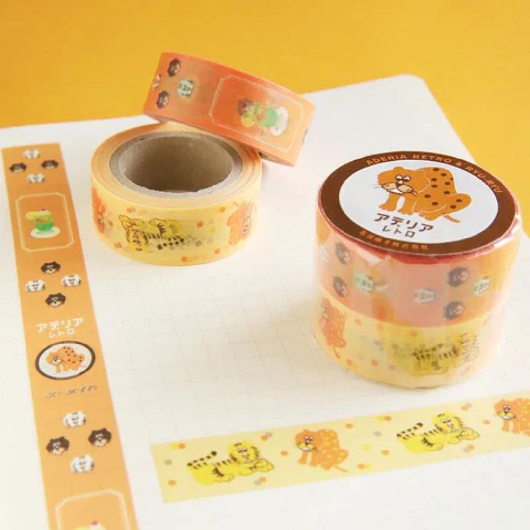 Aderia Retro Zoo Mates Washi Tape Set