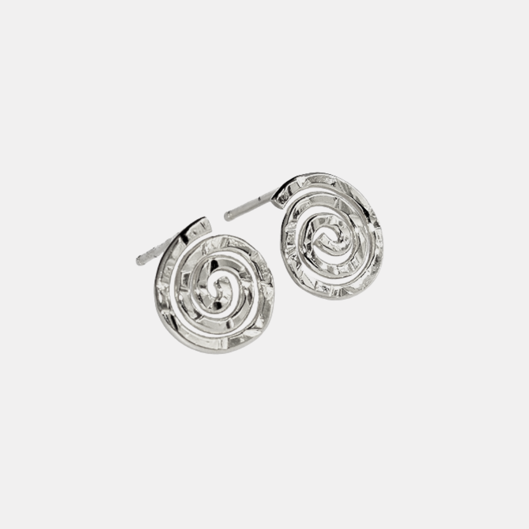 Silver Spiral Studs