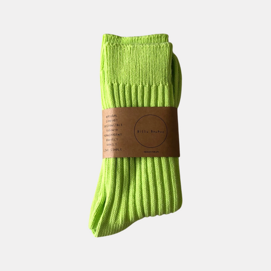 Bright Green Ribbed Socks