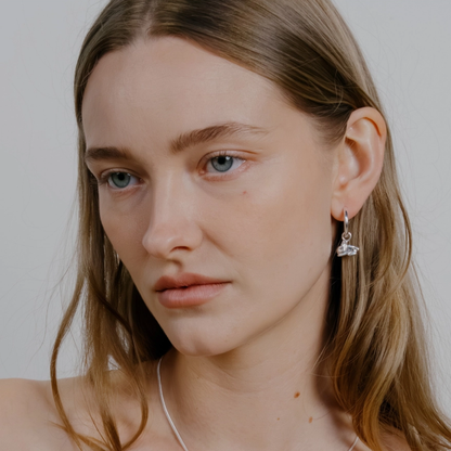 Gold Bunny Charm Hoops