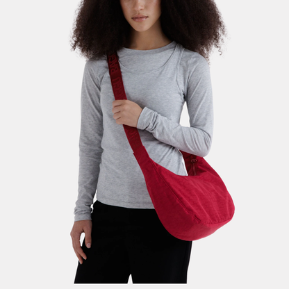 Cherry Medium Nylon Crescent Bag