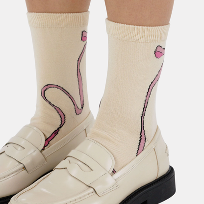 Pink Bow Crew Socks