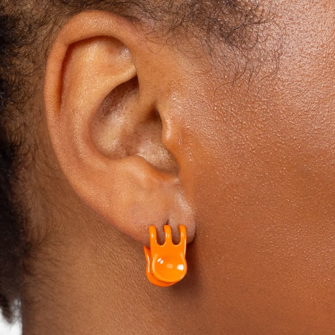Orange Mini Claw Clip Earrings
