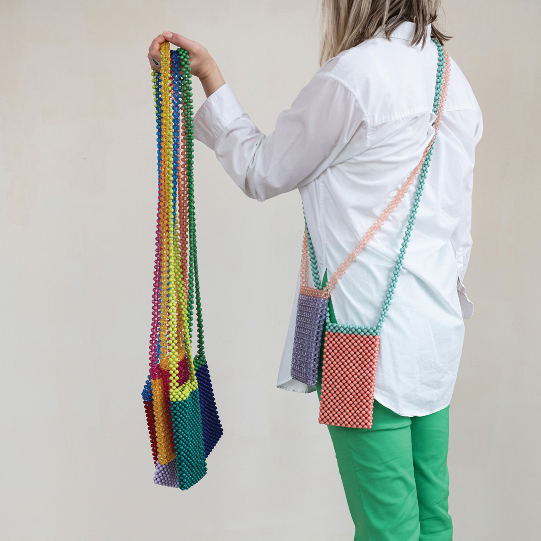 Two-Tone Beaded Crossbody Phone Case