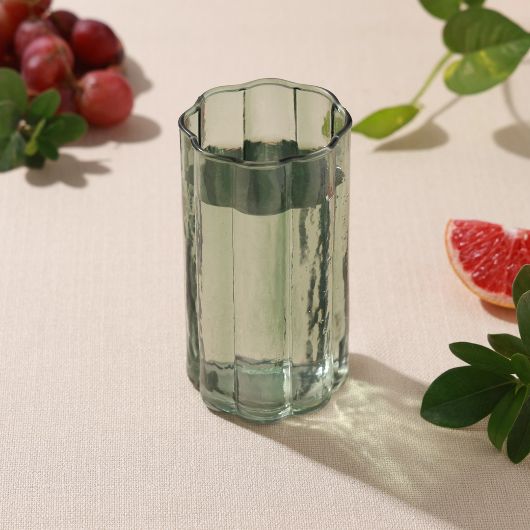 Green Daisy Glass