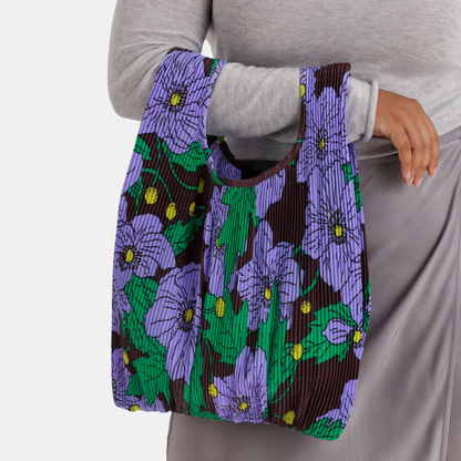 Maroon Poppy Pleated Baggu