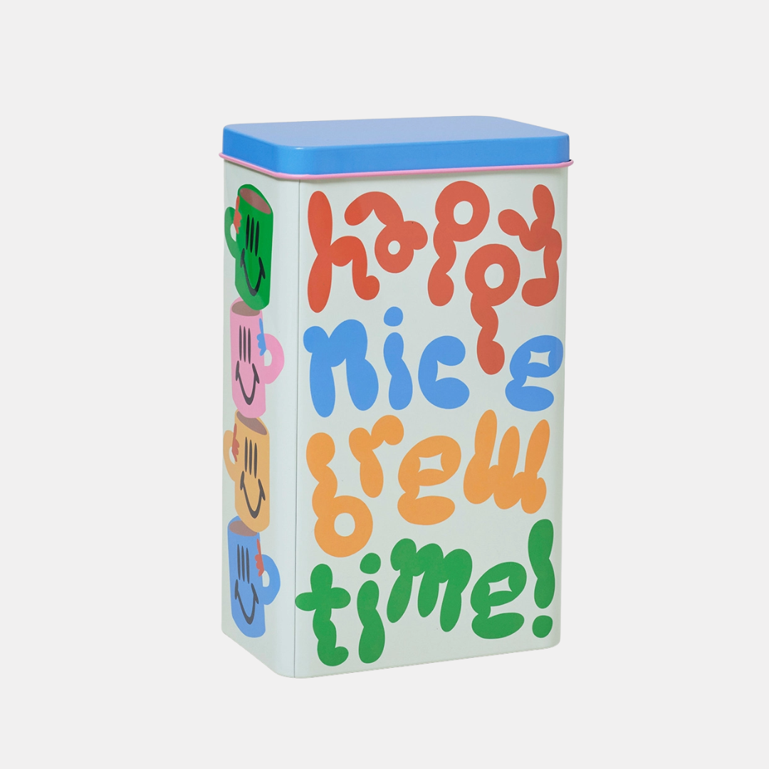 Happy Nice Brew Time Kitchen Storage Tin