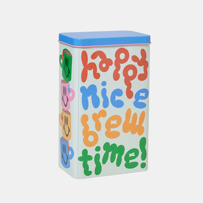 Happy Nice Brew Time Kitchen Storage Tin