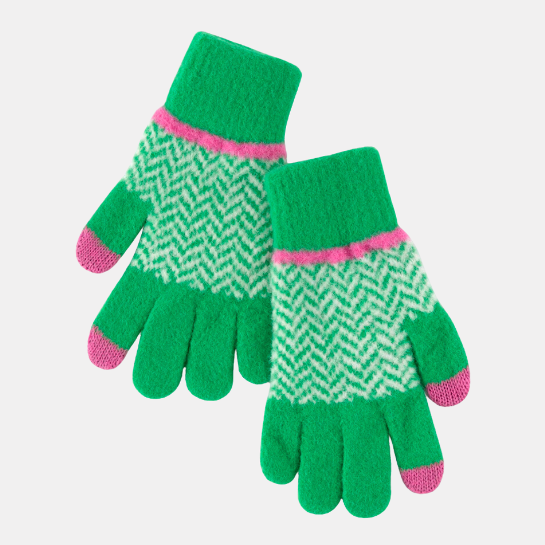 Green Patterned Gloves